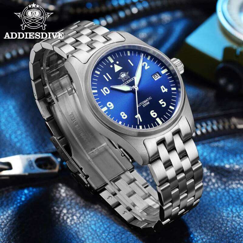 ADDIESDIVE Watches For Men Business Leisure Automatic Mechanical Men's Watch Fluorescent Waterproof NH35A 316L Stainless free shipping