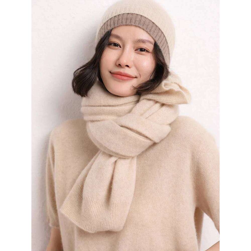 New Arrival Autumn Winter Knit Women Shawl Solid Color 100% Goat Cashmere Scarf Warm Fashion Capes Lady High Quality Scarves MDNG