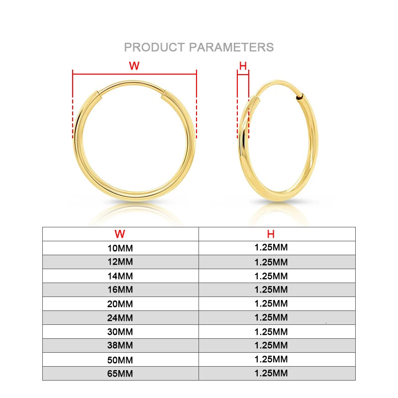 14K Gold Filled Endless Hoop Earrings 10 Size Gold Jewelry Gold Hoop Earrings Brincos Pendientes Oorbellen Boho Women Earrings 250716