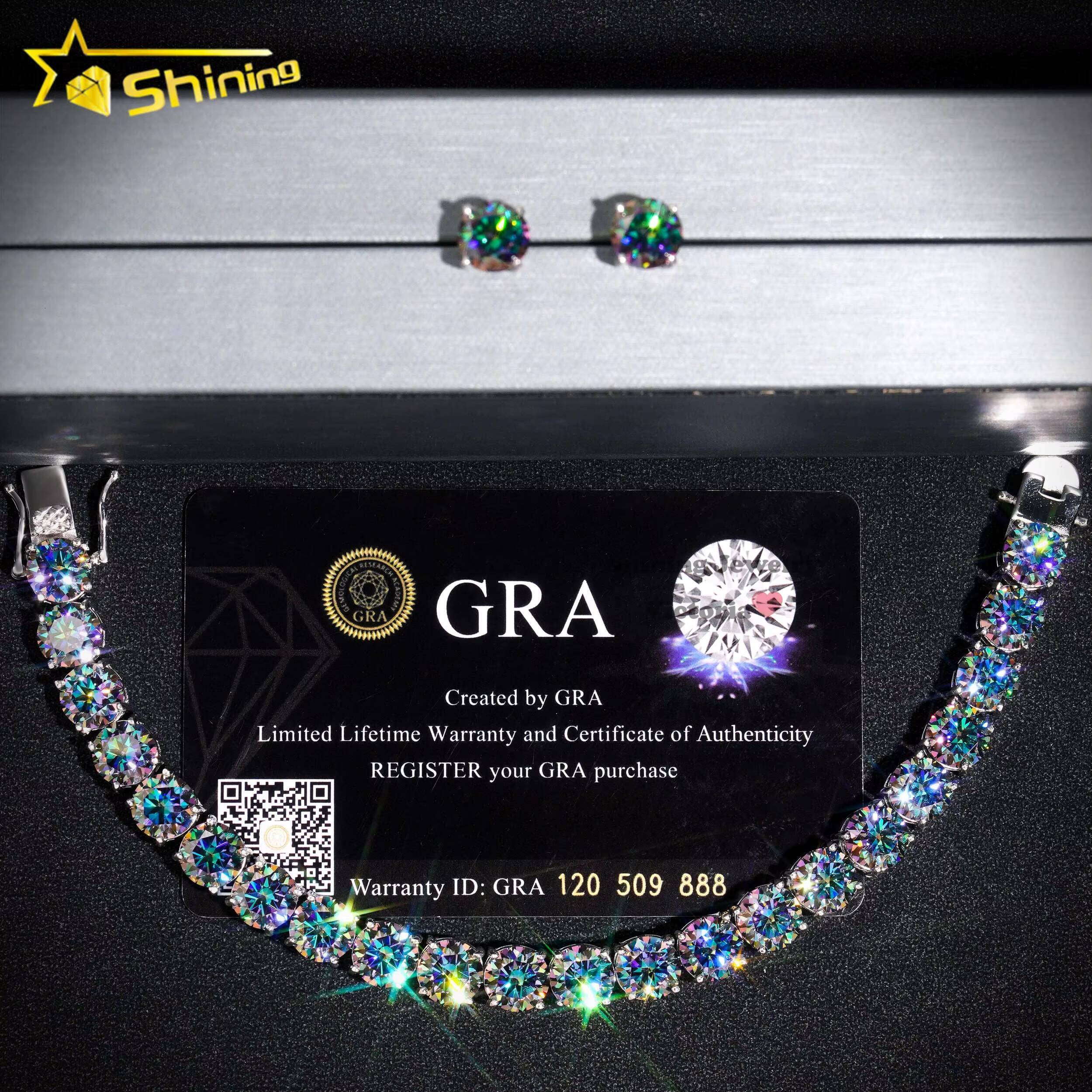 New Arrival 925 Sterling Silver Iced Out White Gold Pass Diamond Tester Rapper Jewelry 8MM Topaz Moissanite Tennis Chain