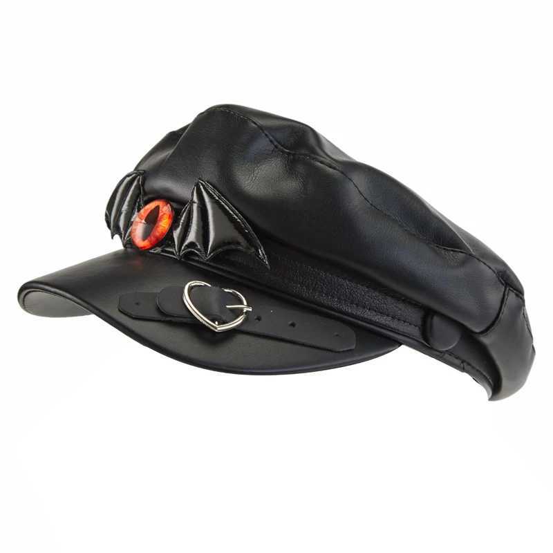 Steampunk Newsboy Hat Gothic Black Bat Wings Evil Eye Cap Halloween Cosplay Hat Decorations L250718