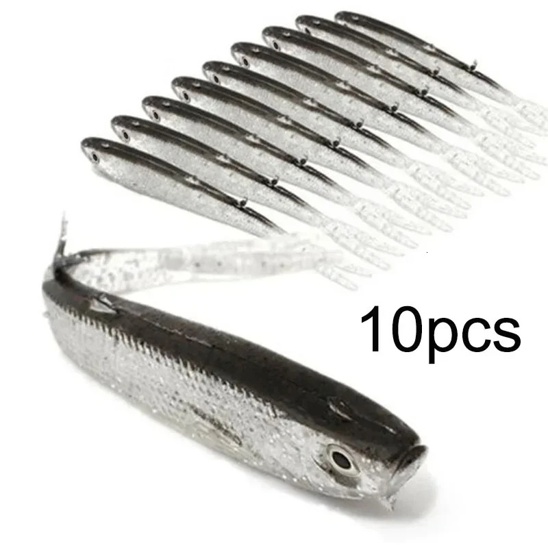 Soft Bait Fish Swimbait Fork Tail With Hook Without Hooks Fishing Lure Artificial Silicone Tackle Goods 250708
