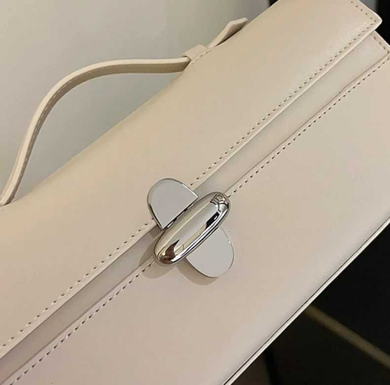 Genuine Leather Small Square Bag Rectangular Baguette Tote Womens Simple Handbag Y250717