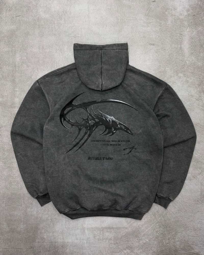 Hip-hop Retro Washed Men Clothing Hoodies Gothic Punk Streetwear Pullovers Fashionable New Casual Printed Loose Sweatshirts X250718