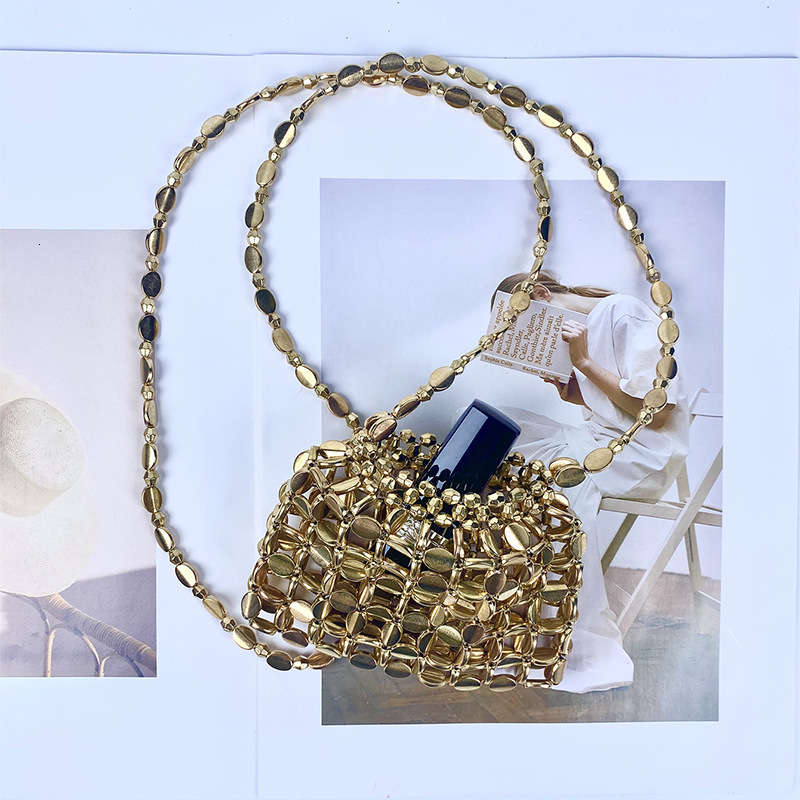 2025 Summer new women's shoulder crossbody bag new shiny retro trend sequin handmade bead bag new designer bag new designer luxury bag