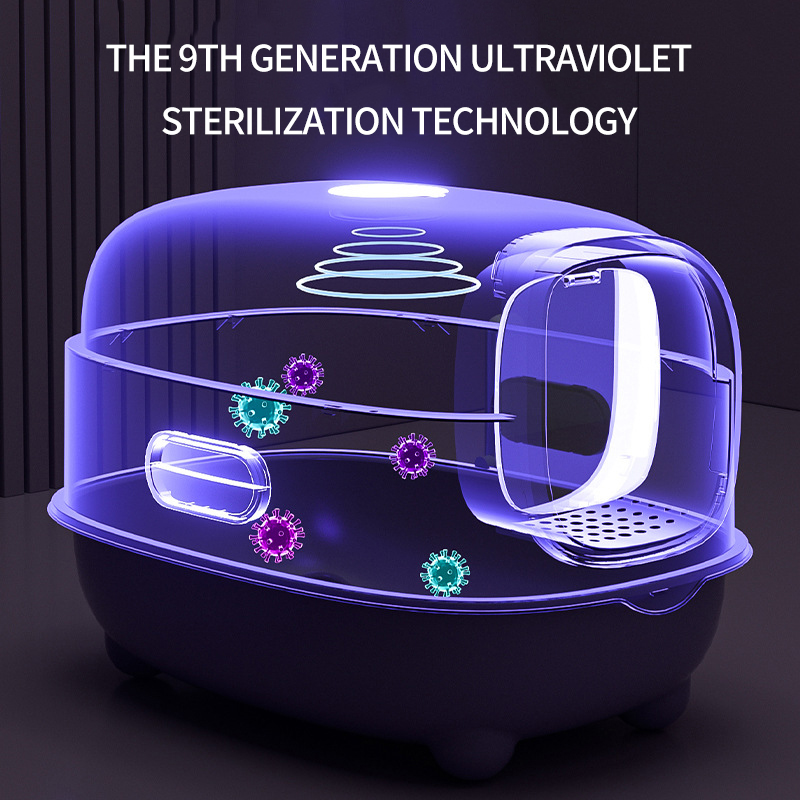 Cat litter box disinfection, odor prevention, fully enclosed, oversized cat toilet oversized splash prevention wholesale Without lights