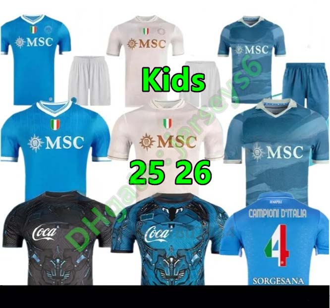 25 26 DE BRUYNE Napoli soccer jerseys KVARATSKHELIA LUKAKU 2025 2026 Halloween special maillot naples ZIELINSKI H.LOZANO OSIMHEN Men kids football shirts kits