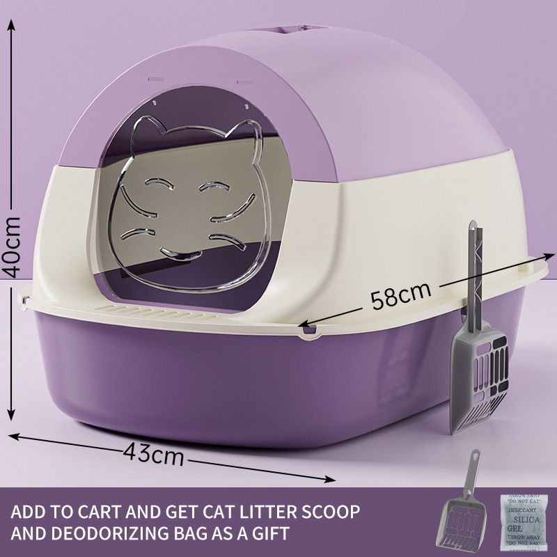 Cat litter box disinfection, odor prevention, fully enclosed cat toilet box splash prevention is preferred with an oversized three-layer fully enclose