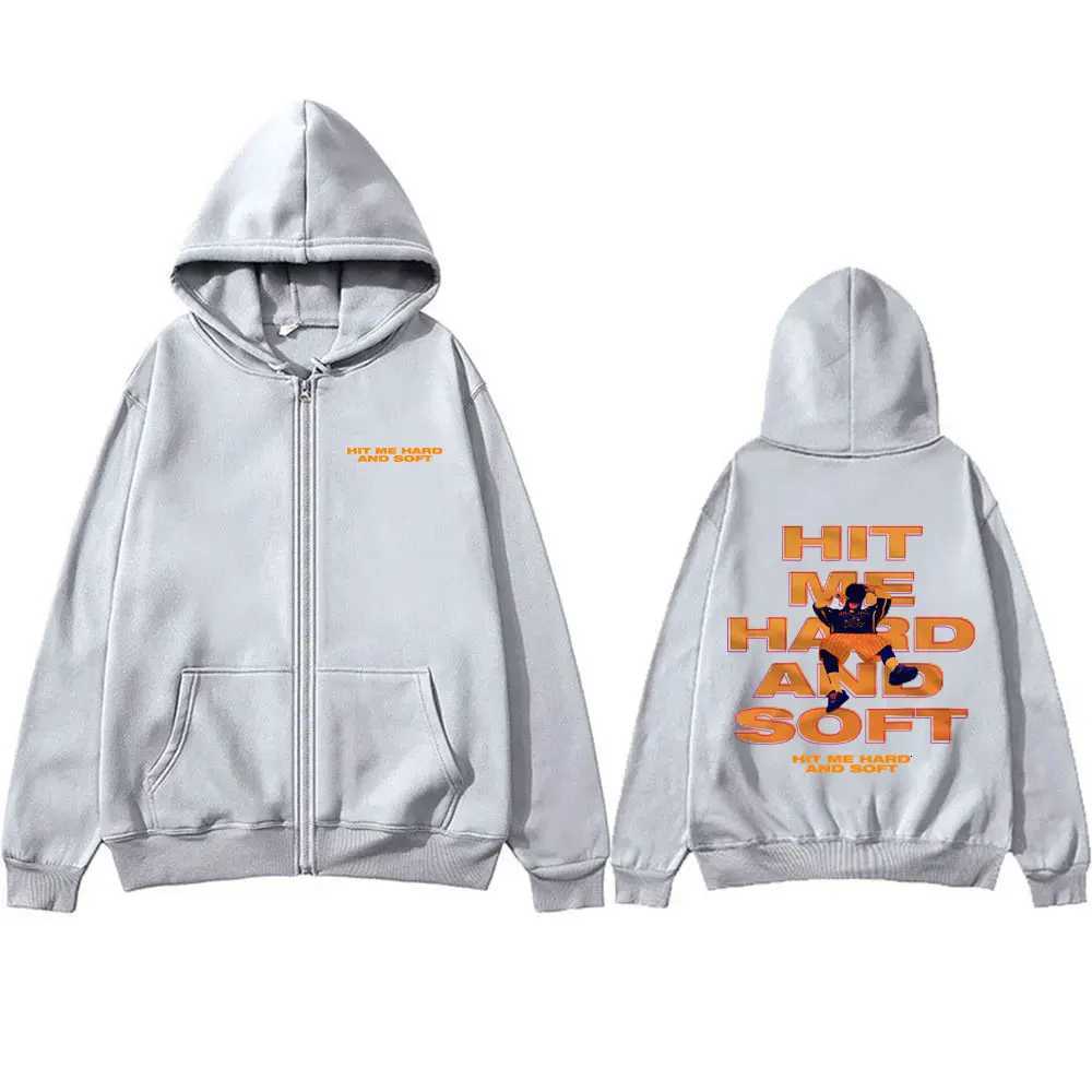 Hit Me Hard and Soft Tour 2024 Zipper Hoodie Men Women Hip Hop Fashion Zip Up Jacket Male Casual Loose Oversized Zip Up Hoodies X250718