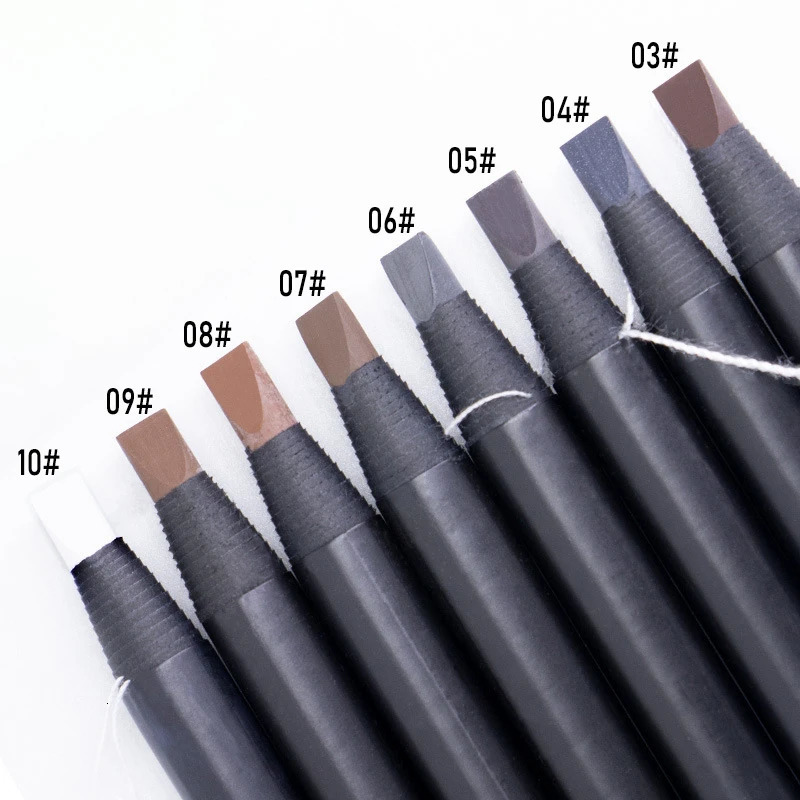 HAOZHUANG 8 Colors Pull Line Eyebrow Pencils with Soft Brush Waterproof Long Lasting Permanent Makeup Tattoo Accessories 250712