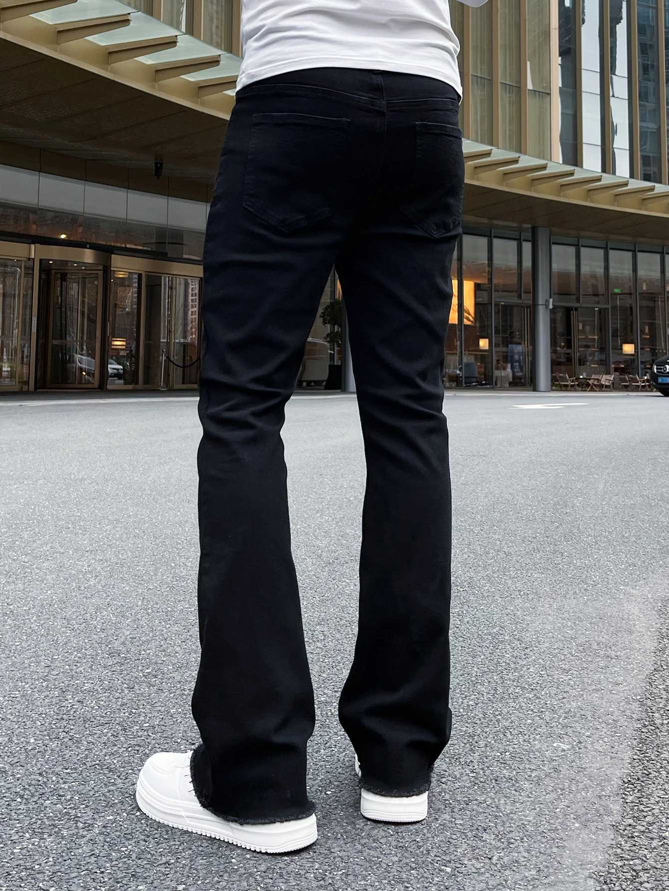 New Men Stretch Skinny Jeans Fashion Casual Slim Fit Denim Trousers Black Flared Pants Male Brand Clothing X250718