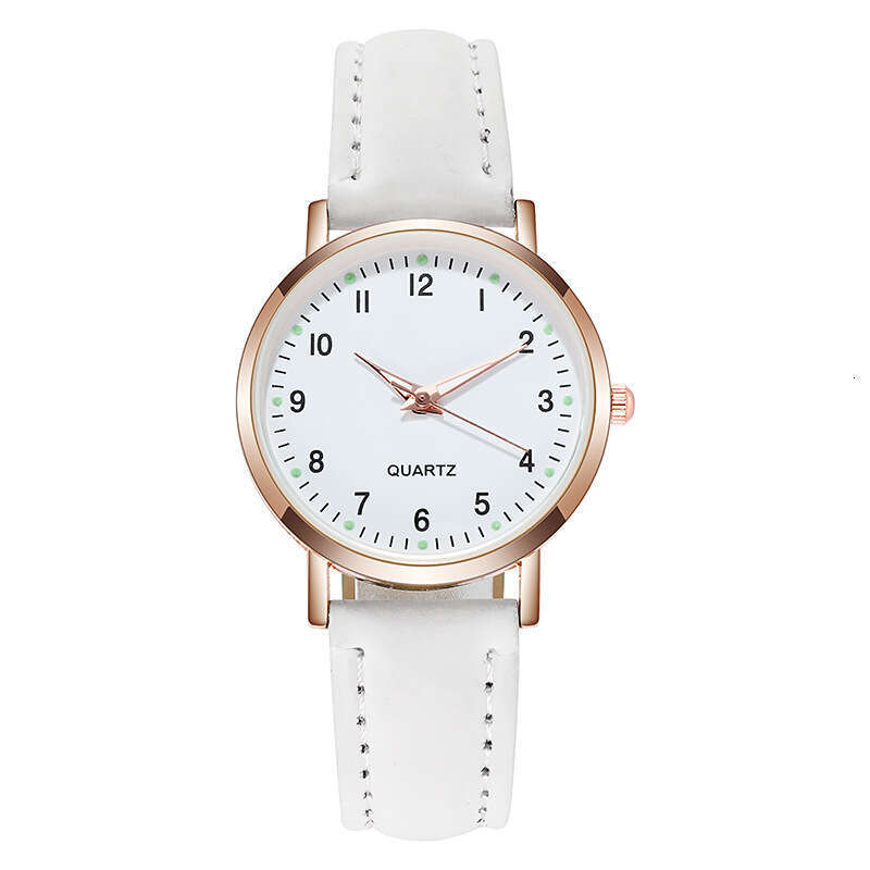 Minimalist Glow Watch - 32.5mm Matte Leather Strap Quartz Watch for Women | Night Reading Casual Timepiece (9 Colors)