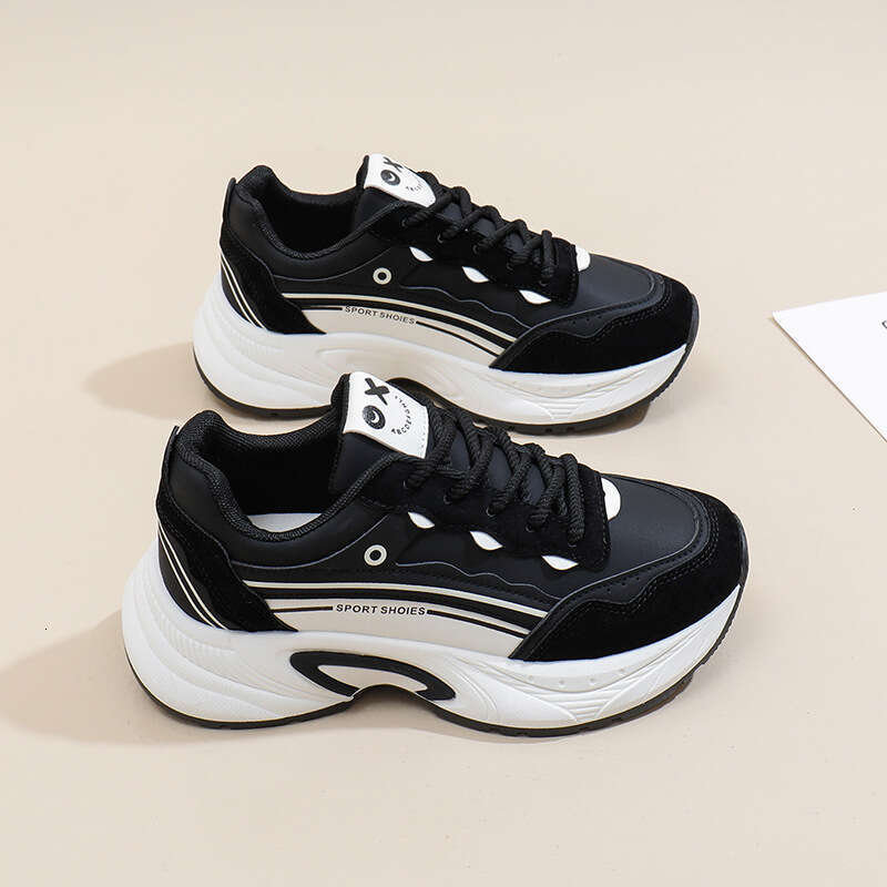 Women's Dad Sneakers 2024 New Autumn High-End Free shipping Versatile Thick-Soled White Soft Sole Non-Slip Travel Hiking Shoes