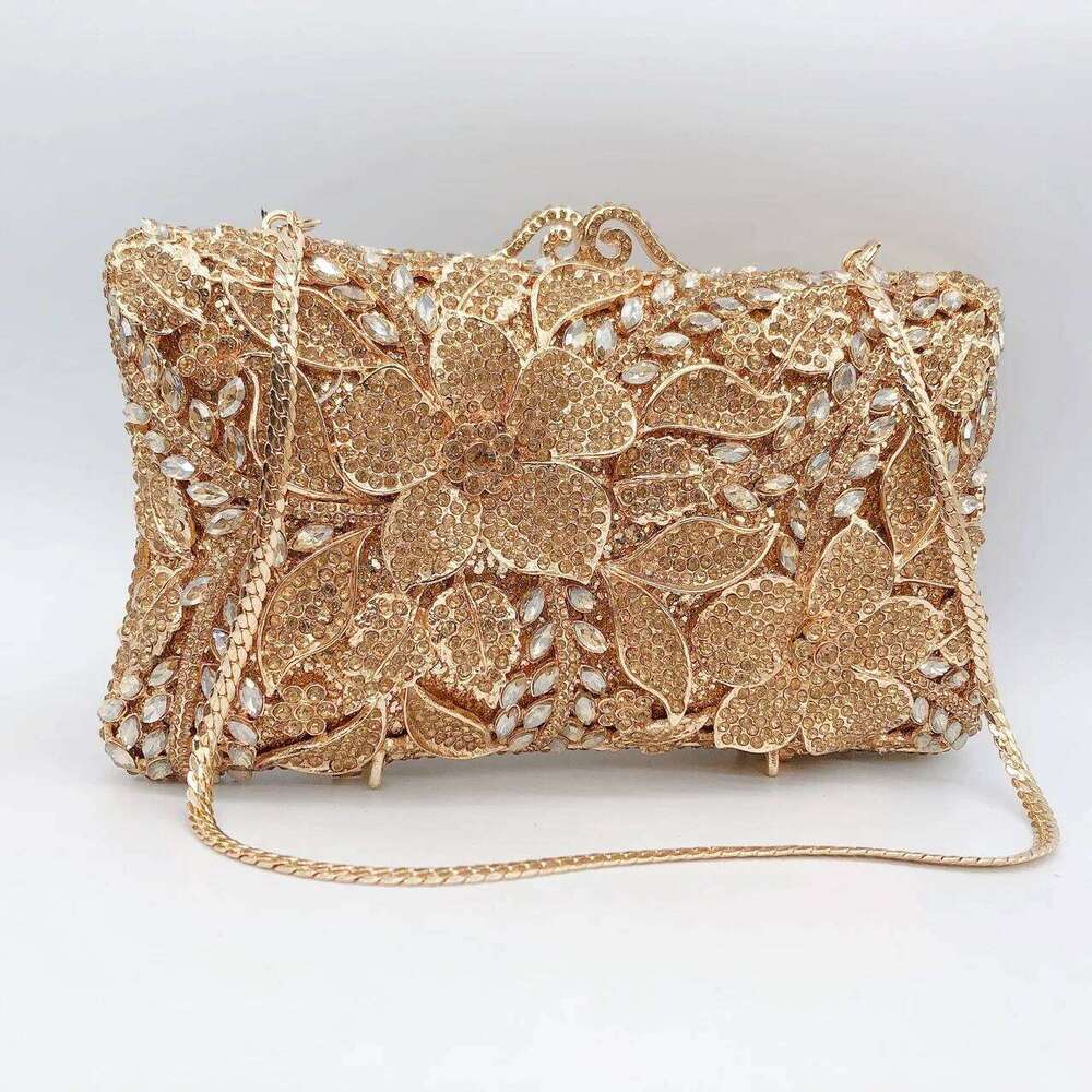Women XIYUAN Evening Gold/Sier Chain Shoulder Bags Stones Luxury Bag Day Clutches Dias Metal Ladies Clutch Handbags