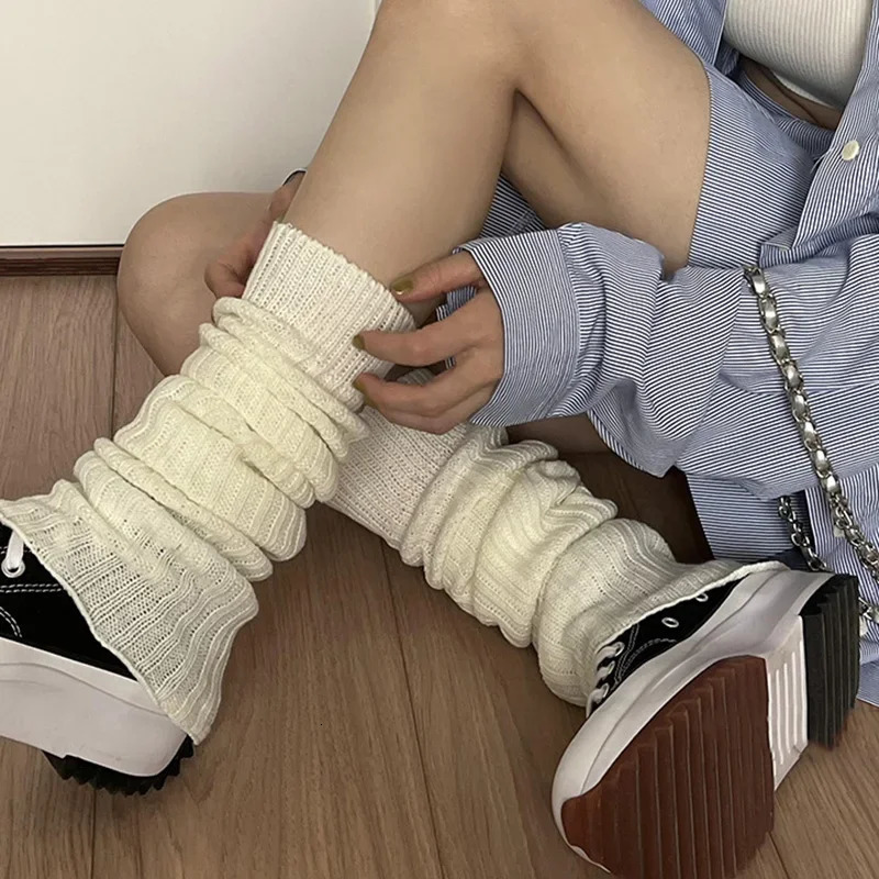 2025 Spring Lolita Leg Warmers Socks Female Knitted Warm Foot Cover Women Warmer Lady Autumn Crochet Heap Socks Boot Cuffs 250717