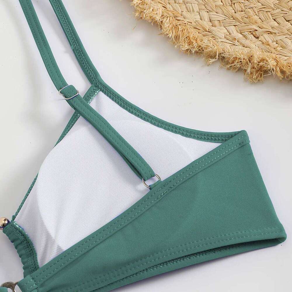 New solid color women's bikini split beach swimsuit