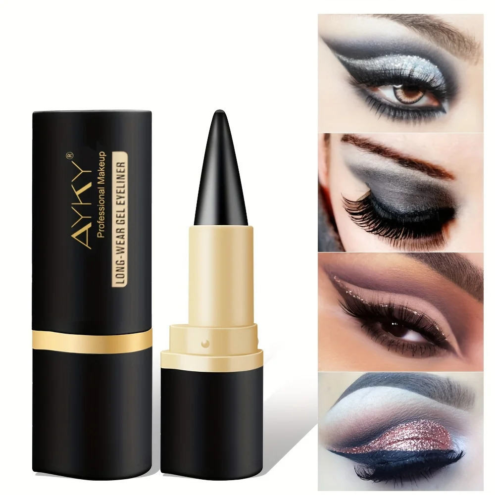 Matte Glitter Waterproof Eyeliner Stick Smudge Proof Black Single Head Solid Eyeliner Balm 250717