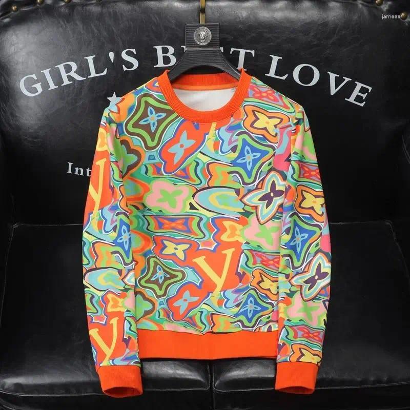 Men's Hoodies European And American Fashion Trendy Color Stamping Casual Sweater Light Luxury Handsome High-end Versatile Top