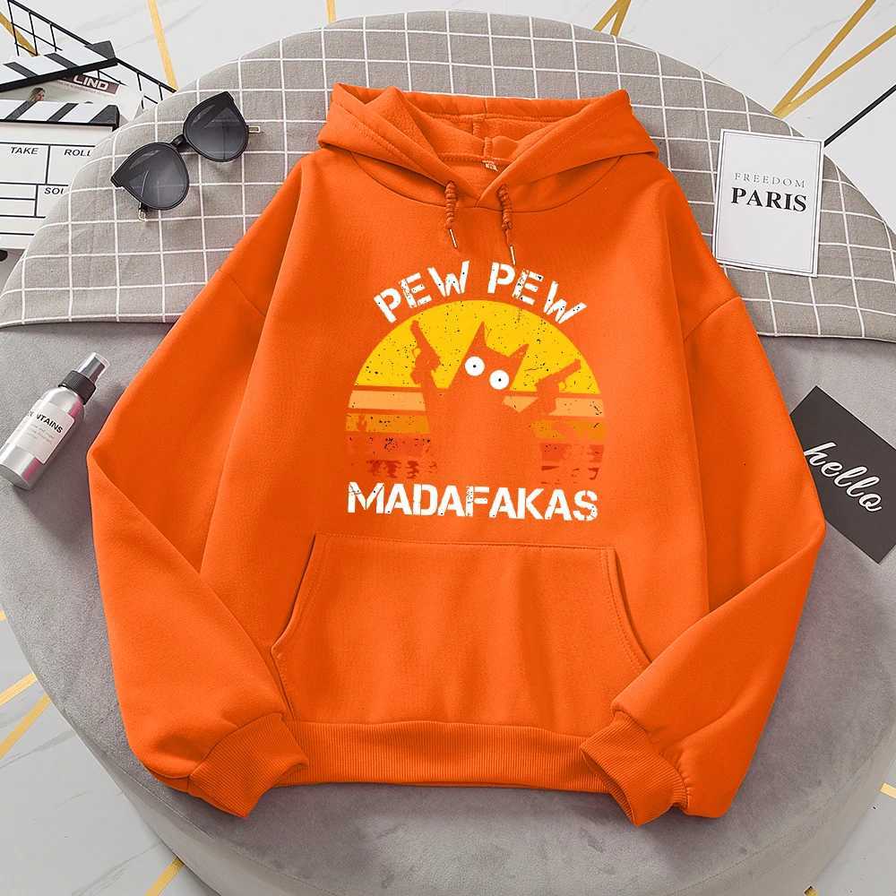 100% Cotton Sweatshirt With Two Guns Hoodies Women Casual Fashion All Match Hoodie Fce Warm New Pullovers Harajuku Trend Hooded XJ250717