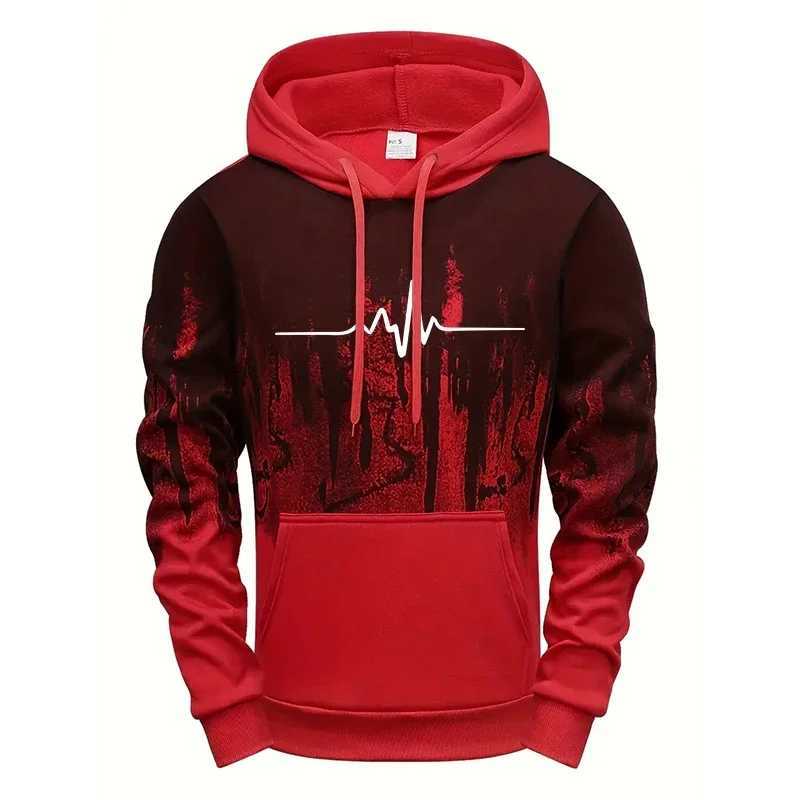 Simple Line Print Hoodies for Men Fall Winter Daily Casual Sports Hooded Sweatshirts Gym Fitness Tops 2025 Mens Clothes S-4XLXJ250714