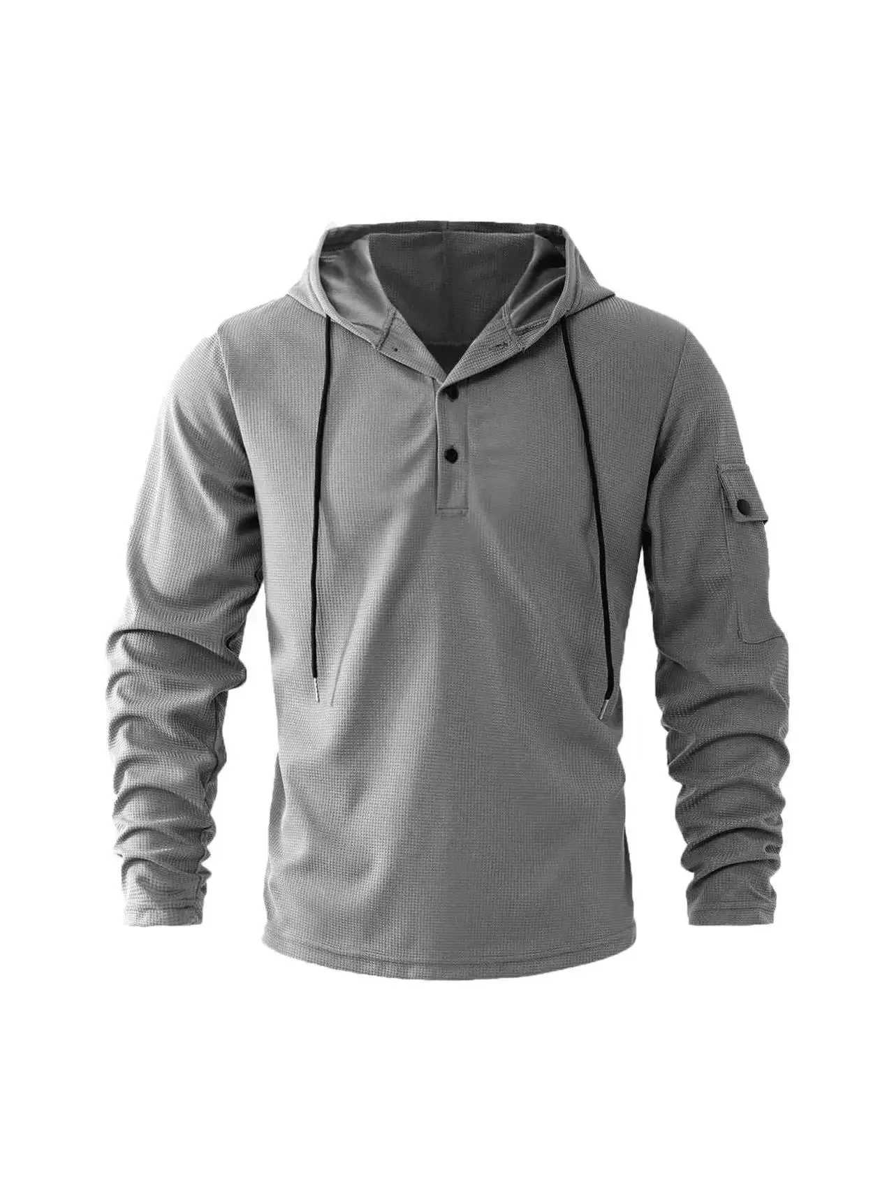 2025 Spring and Autumn New Mens Sports Fitness Button Hoodie Fashionable and Casual Versatile Breathable Running Coat XJ250714