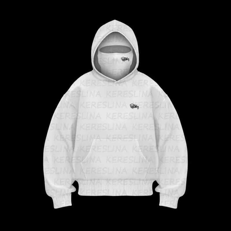 2K Vintage Double Hat Design Hoodie Harajuku Patchwork Gothic Streetwear Hip Hop Oversized Hoodie Sweatshirt Fashion Casual Tops X250718