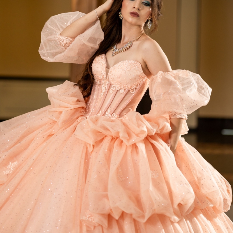 Pink Quinceanera Dresses Ball Gown Off The Shoulder Applique Beads Tiered Tull Corset Party Birthday Sweet 16 Dress Vestidos 15 Anos