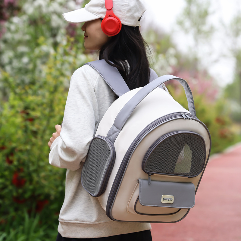 Beni Pet Breathable Double Shoulder Cat Bag with Side Opening - Large Space Pet Carrier for Traveling