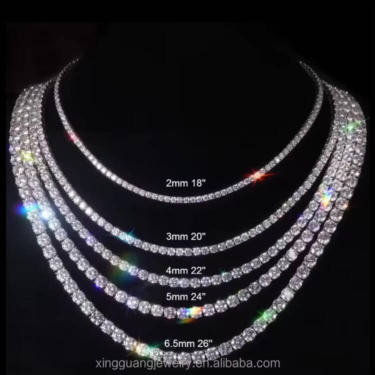 XG 100% Pass Diamond test GRA Certificated VVS Moissanite 925 Sterling Silver Tennis Chains for Fine Jewelry Necklace