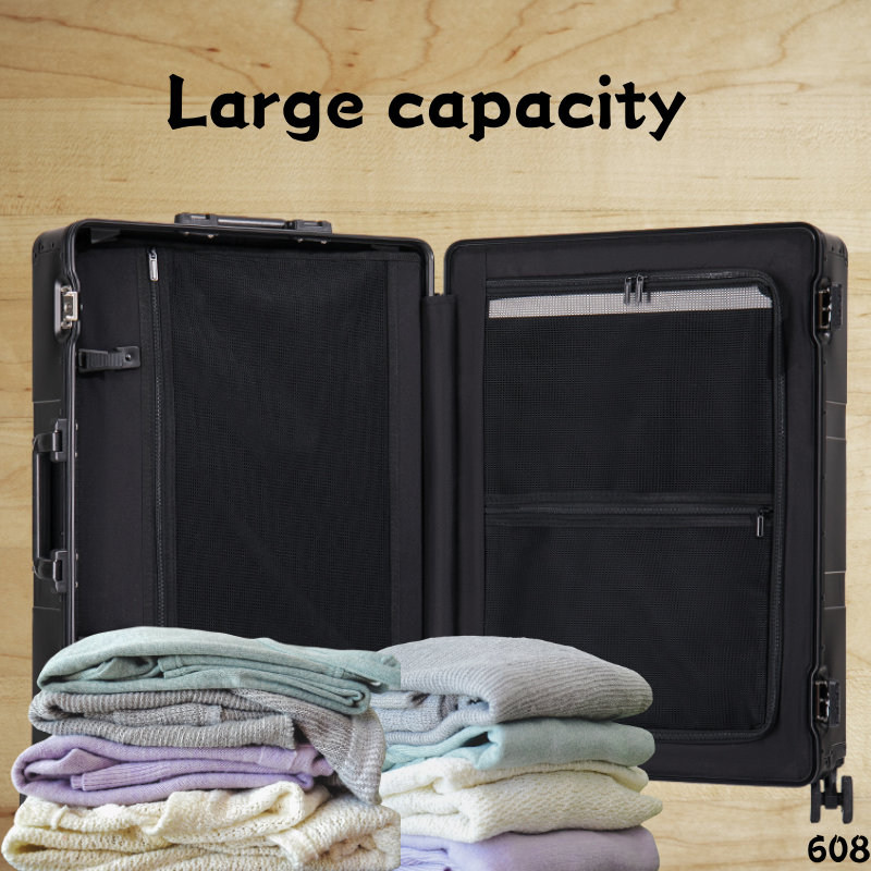 Aluminum Magnesium Gold Travel Suitcase with Password Lock for Men & Women - Large Capacity Universal Wheel Luggage