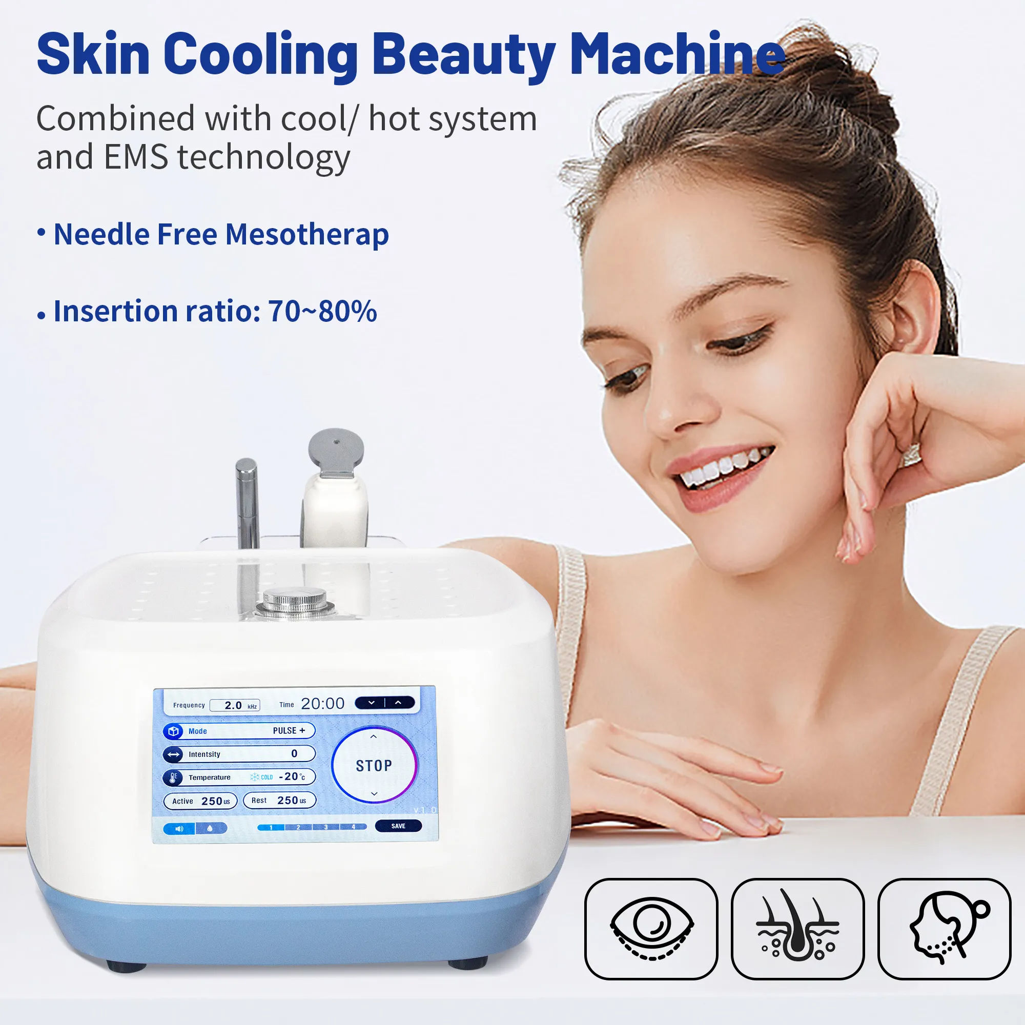 Professional New Dcool Portable Cool Hot Ems For Skin Tightening Anti Puffiness Facial Electroporation Machine Beauty Device