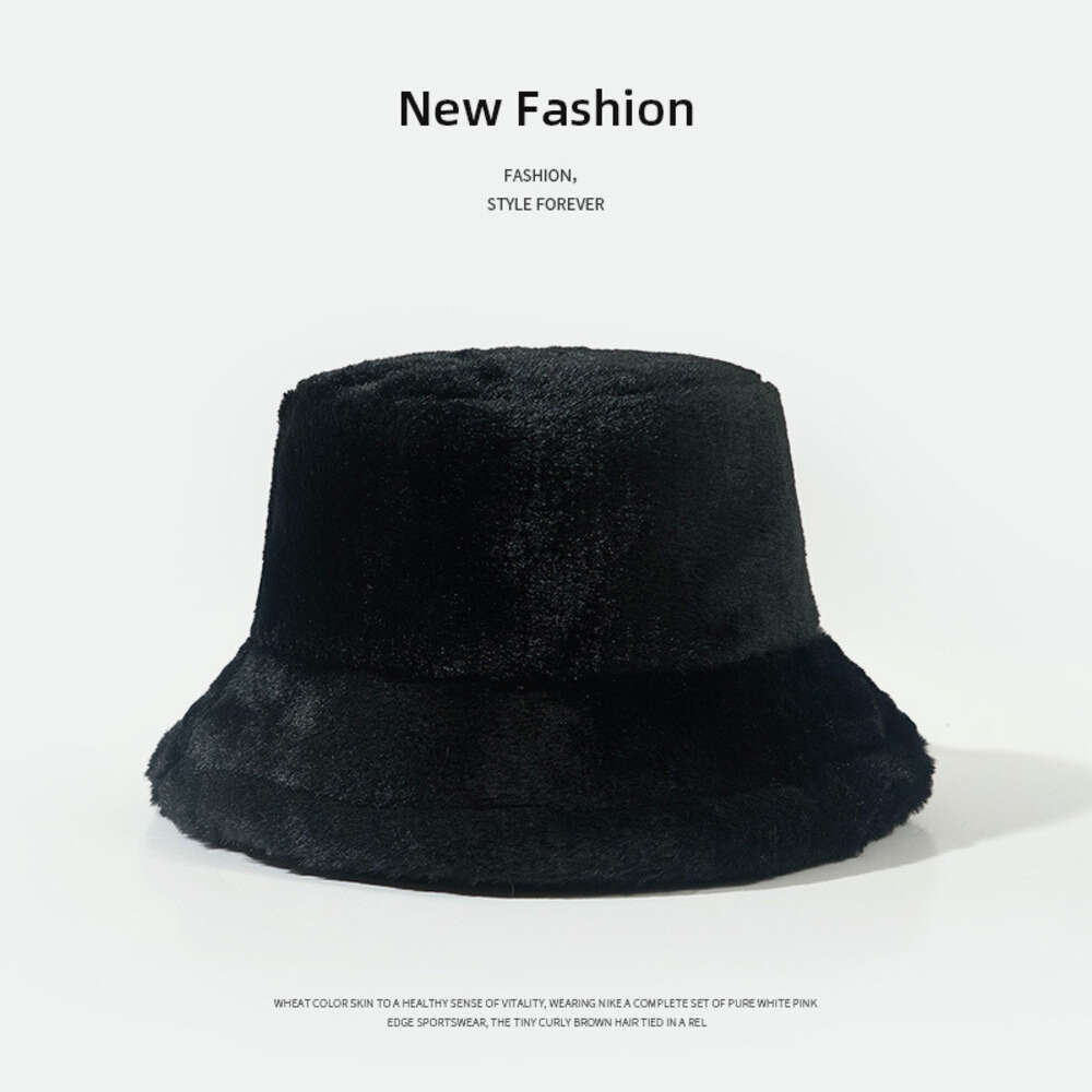 Autumn Winter for Women Imitation Rabbit Fur Bucket Sweet Cute Plush Korean Style Versatile Fisherman Warm Thickened Basin Hat