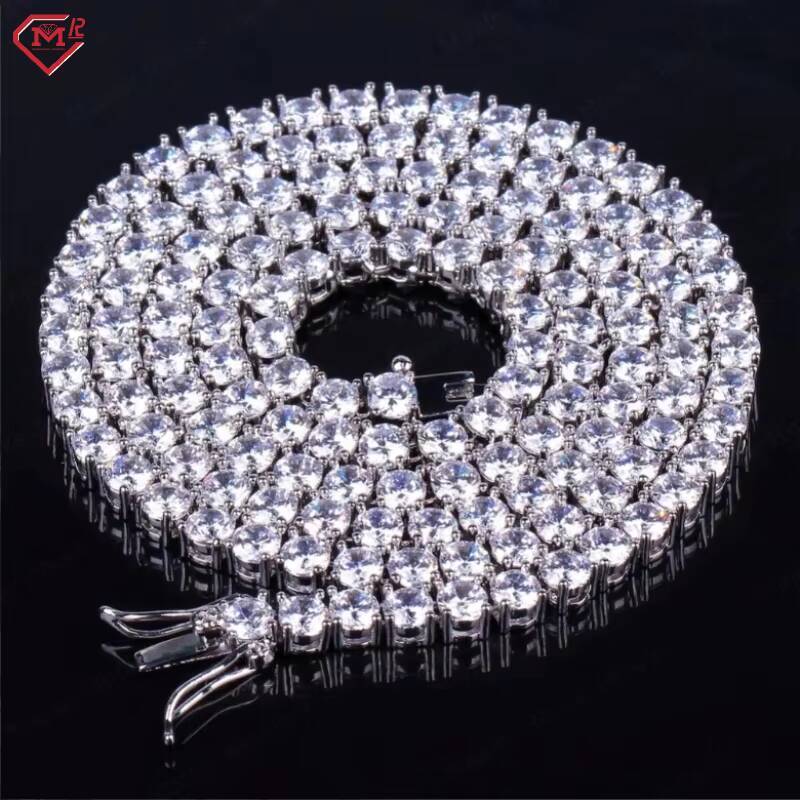 3MM 4MM 5MM Tennis Chain 925 Silver VVS Iced Out Diamond Hip Hop Style Moissanite Tennis Chain