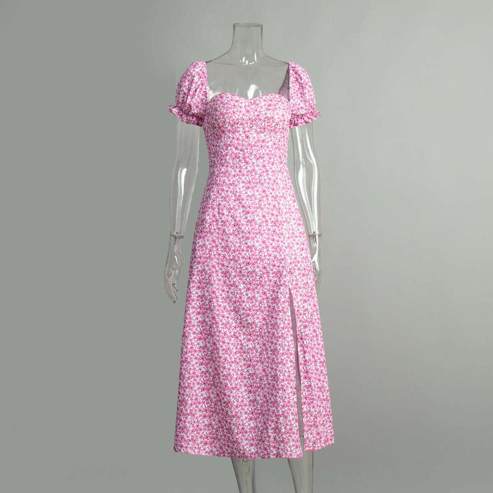 Off-Shoulder Floral Summer New Sexy Split Slim Fit Elegant Long Dress B5