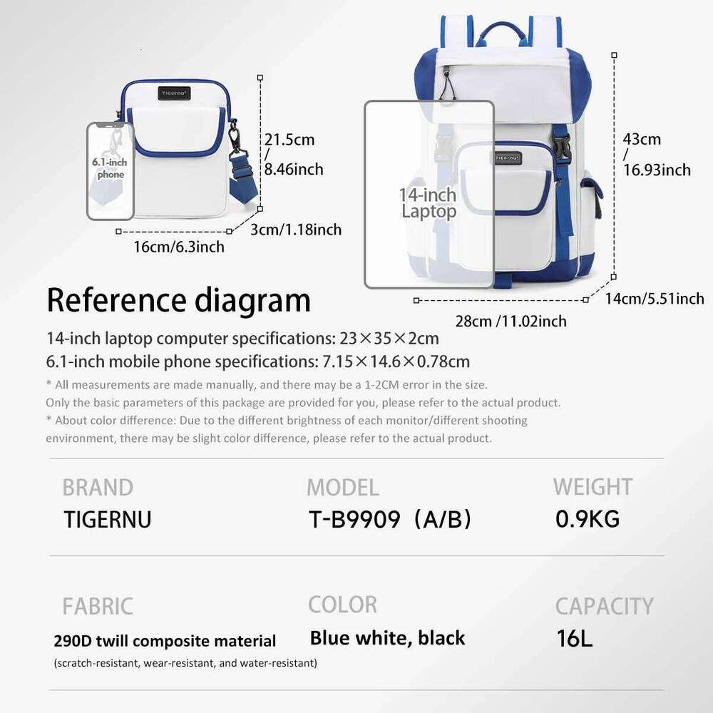 School Men For Removable With Shoulder 14Inch Laptop Backpacks Women Travel Backpack Bags Male