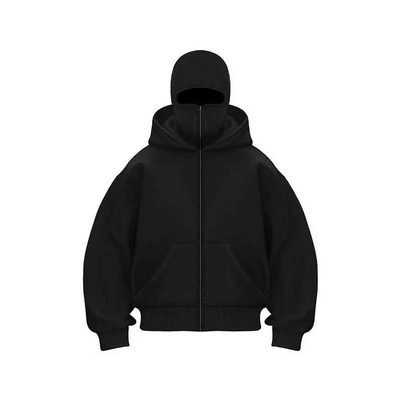 2025 Spring and Autumn Edition Masked Zipper Hoodie for Sports Running and Walking Trendy Fashion Hoodie XJ250714