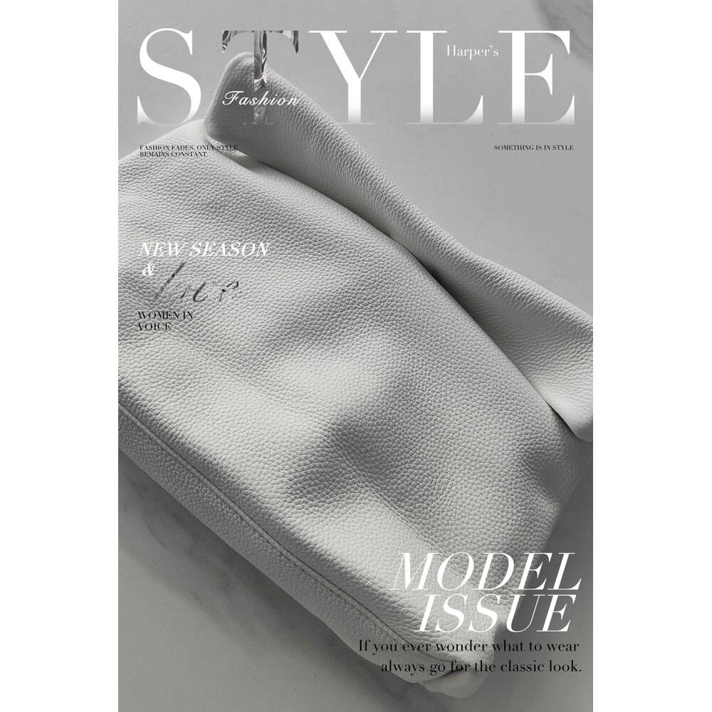 Leather Handbag Big Magic Stick Top Layer Women'sOriginal Designer Personalized Curling Armpit Green Bag