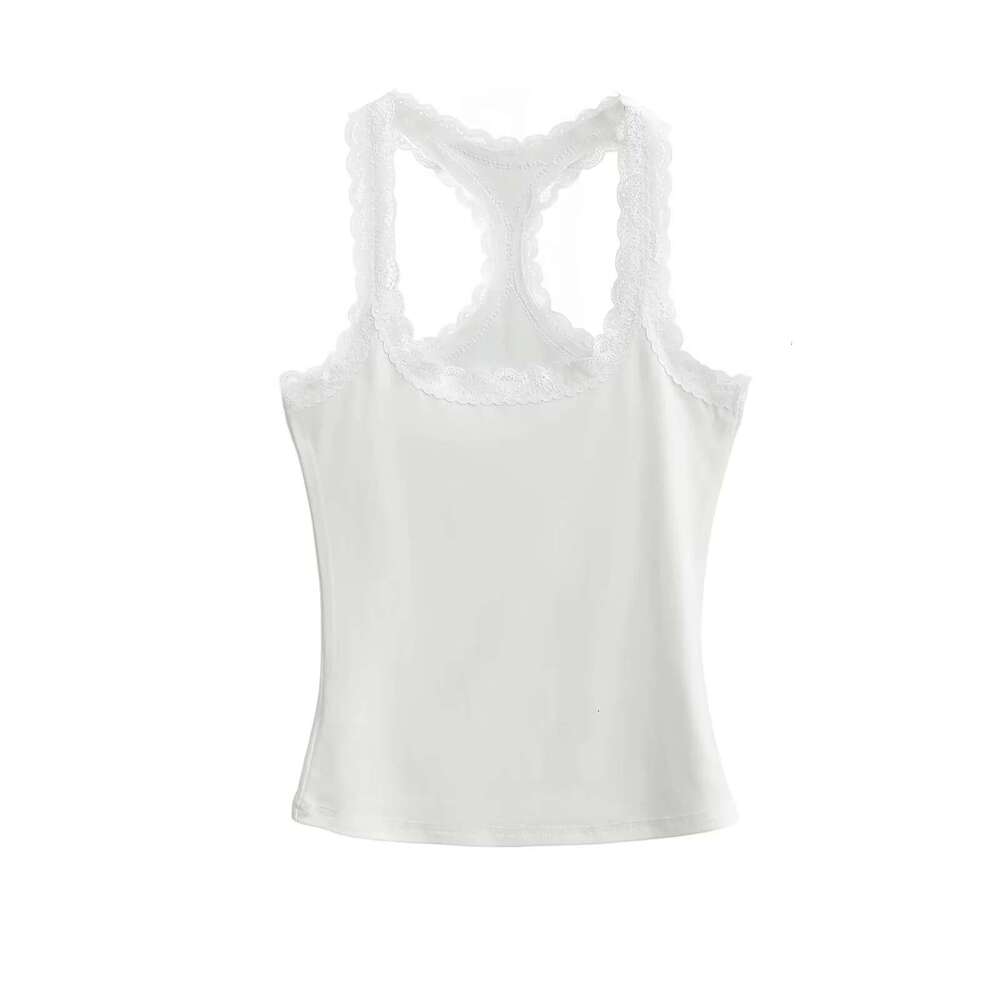 Sweet Cool Lace Trim Camisole Vest For Women Summer Inner Wear Racerback Pure Desire Hot Girl Short Slim Top B5