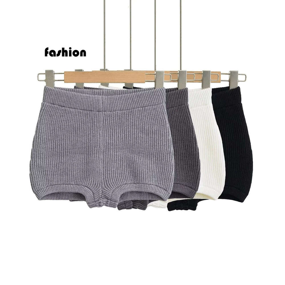 American Street Style Blogger High Waist Leg-Lengthening Solid Color Sexy Versatile Knitted Shorts Sweet Internet Celebrity Yoga Hot Pants B5 g7