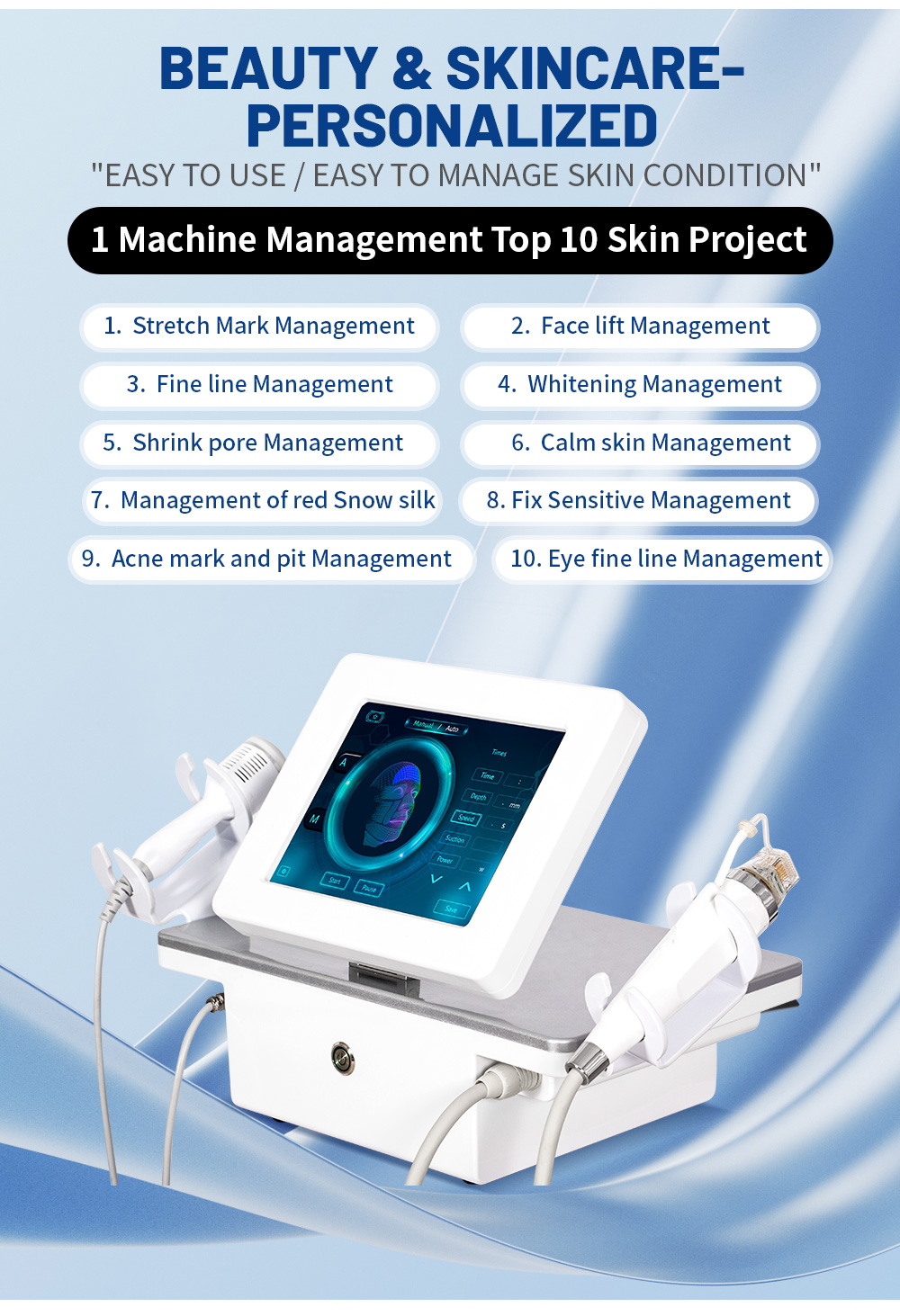 Fractional Frequency Micro Beauty Machine For Stretch Mark Scar Acne Remove Face Lifting Body Treatment