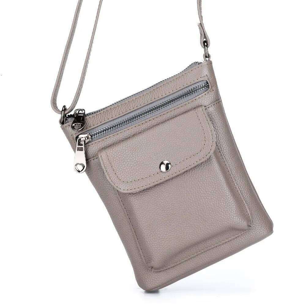 Genuine Leather High-capacity Phone for Lady, Simple Crossbody Purse, Fashionable Women's Small Messenger Shoulder Bag