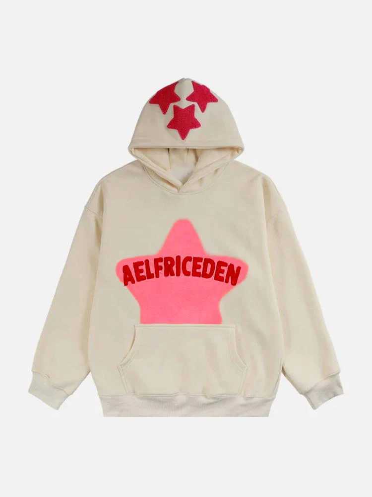 2024 Fall hip hop street graffiti hoodie womens retro casual sports baggy hoodie XJ250717