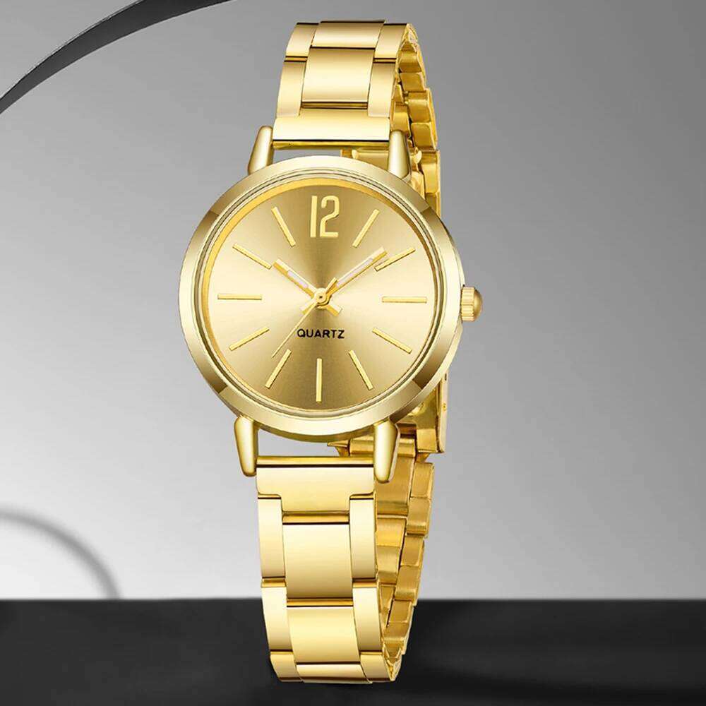 free shipping 6PCS Women's Trendy Fashion Simple Style Quartz Watch Bracelet Necklace Earrings Perfect Gift Set free shipping