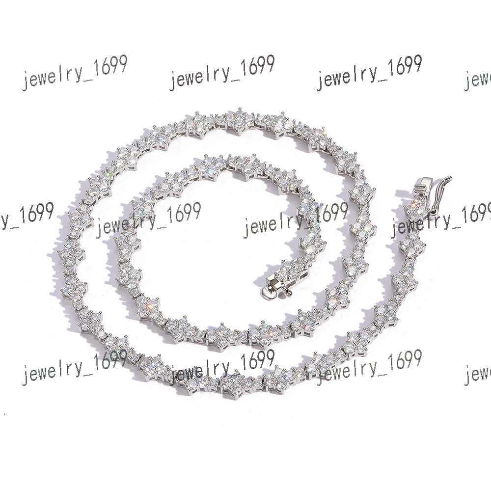 Hip Hop Jewelry Fashion Iced Out 18k Gold Silver Plated Diamond Tennis Chain Cz Necklace for Men Women