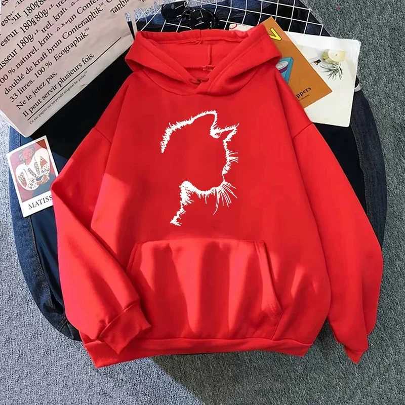 Autumn Winter Womens Sweatshirts Cute Cat Printing Home Casual Hoodies Sports Pullover Tops Daily High Quality Womens Clothing XJ250717