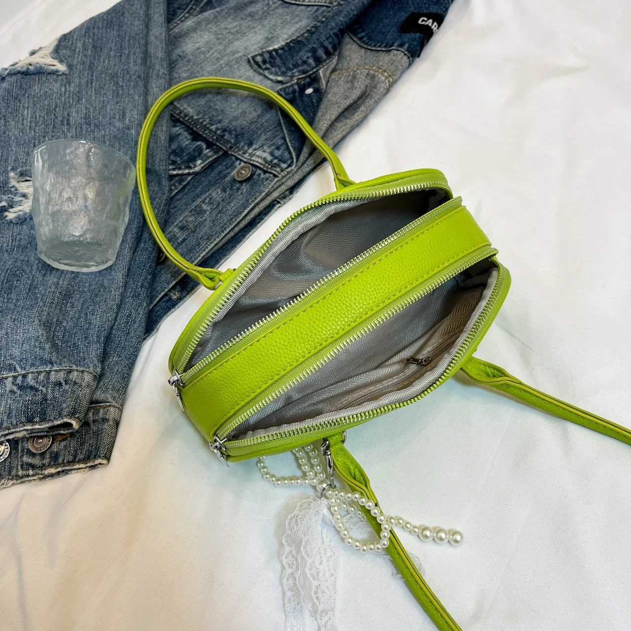 2025 Spring Summer Travel Pillow Bag Lady Double Zip Pockets Design Shoulder Bag Korean Style Trend Underarm Handbag Tote Big XJ250718