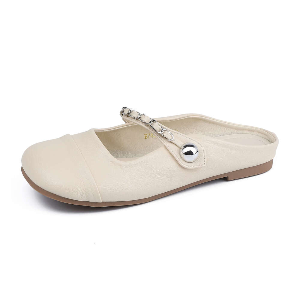 2025 Fashion Closed-Toe Single Shoes for Women, Back Air Quality Slip-On Mules, Half-Slip Thick-Soled Height-Increasing Women's Shoes, Versatile