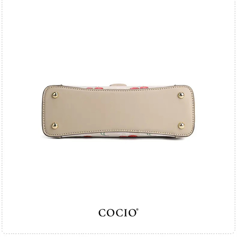 COCIO designer Womens Cherry Printed Shoulder Underarm Fashion Versatile Stick Bag free shipping