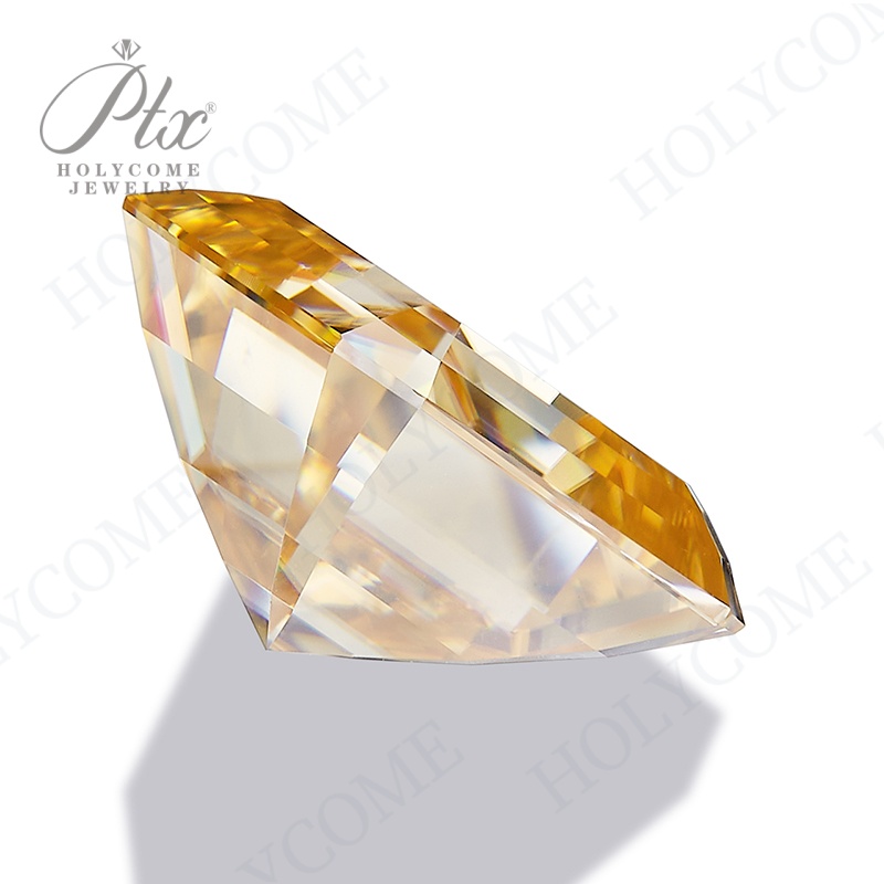 Moissanite Stone Asscher Cut Champagne Original Color VVS1 Gemstone GRA Certificate Various Sizes High Quality Synthetic Moissanite Diamonds