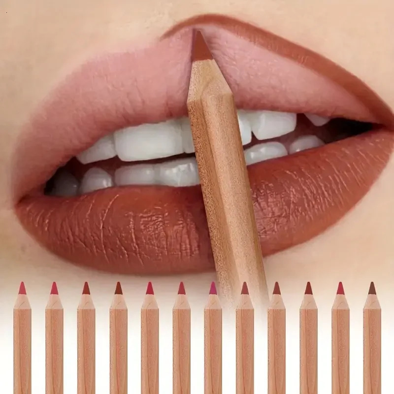 12pcs/set Waterproof Lip Liner Pencil Nude No Shine Lip Liner Moisturising Long Lasting Lipstick Lip Liner Makeup Pencil 250716